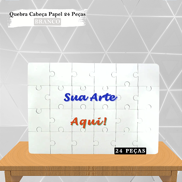 Quebra Cabeça Personalizado em Papel 24 peças - 05 Unidades