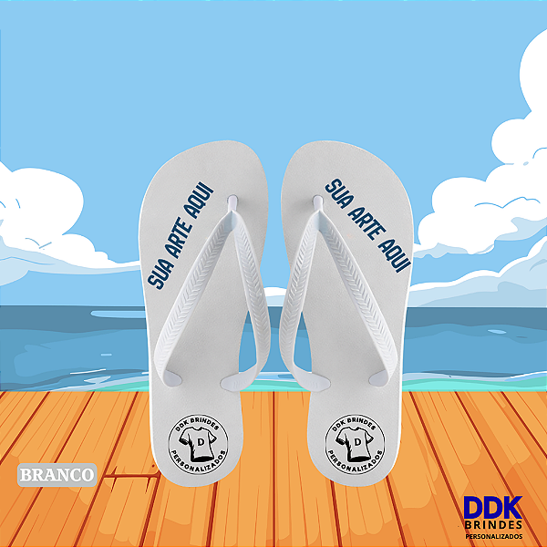 Chinelo Personalizado Adulto Branco