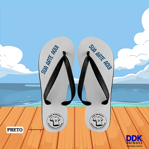 Chinelo Personalizado Adulto Preto