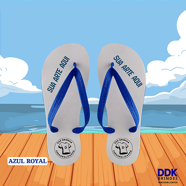 Chinelo Personalizado Adulto Azul Royal