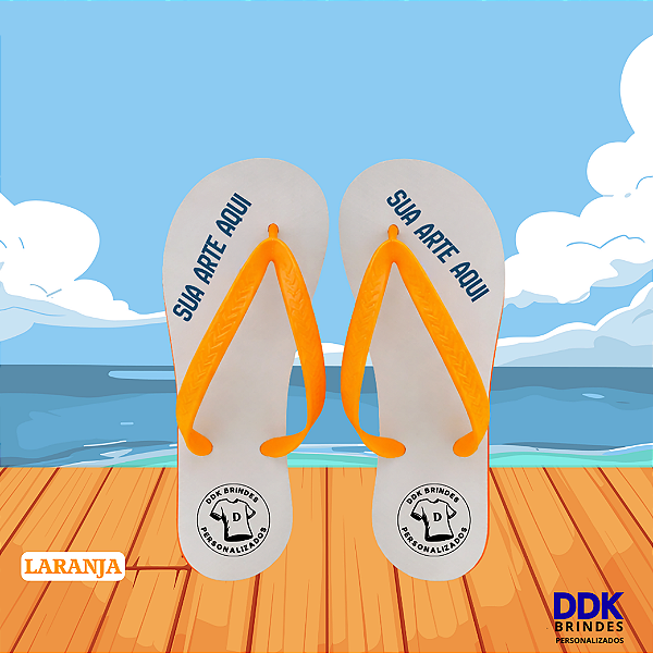 Chinelo Personalizado Adulto Laranja