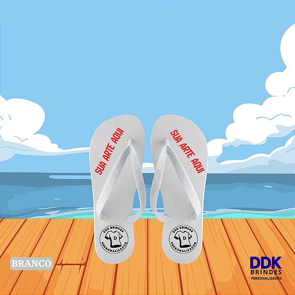 Chinelo Personalizado Infantil Branco