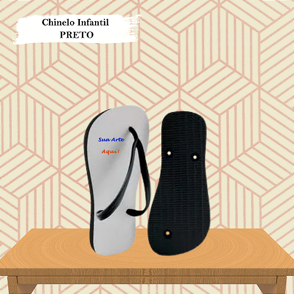 Chinelo Personalizado Preto Infantil