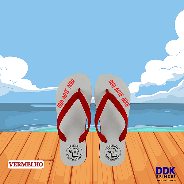 Chinelo Personalizado Infantil Vermelho