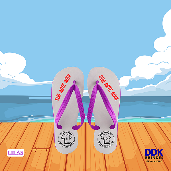 Chinelo Personalizado Infantil Lilás