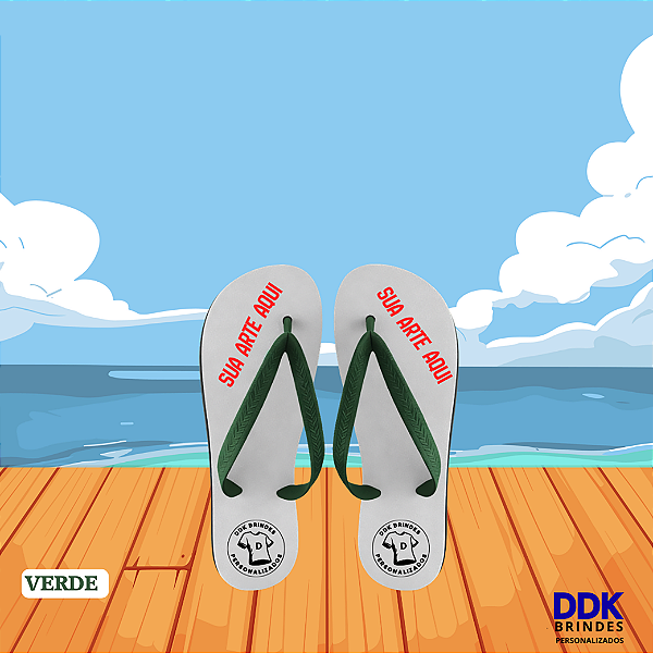 Chinelo Personalizado Infantil Verde
