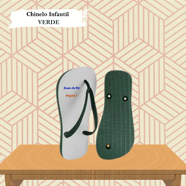 Chinelo Personalizado Verde Infantil