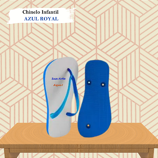 Chinelo Personalizado Azul Royal Infantil