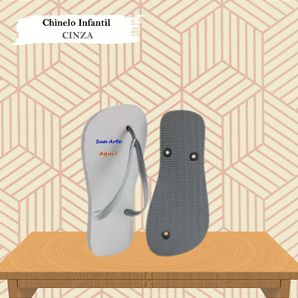 Chinelo Personalizado Cinza Infantil