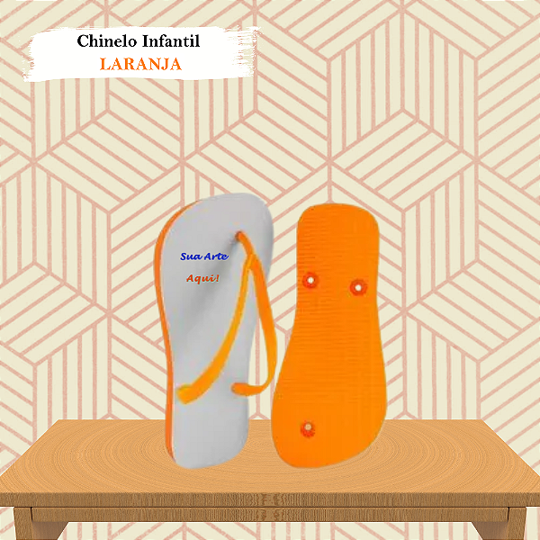 Chinelo Personalizado Laranja Infantil