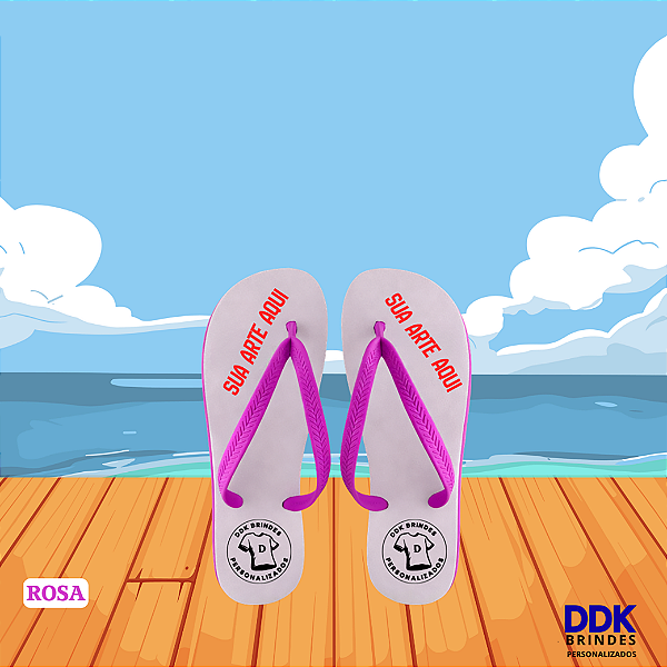 Chinelo Personalizado Infantil Rosa