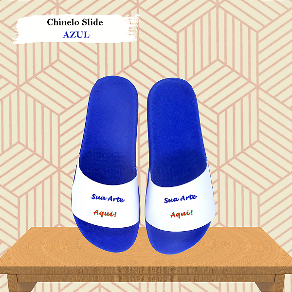 Chinelo Personalizado Slide Azul
