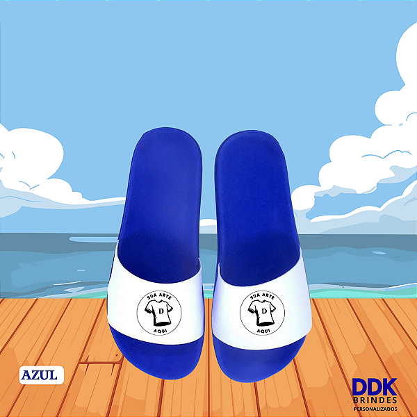 Chinelo Personalizado Slide Azul