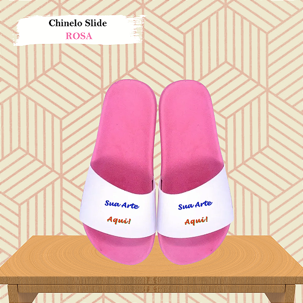 Chinelo Personalizado Slide Rosa