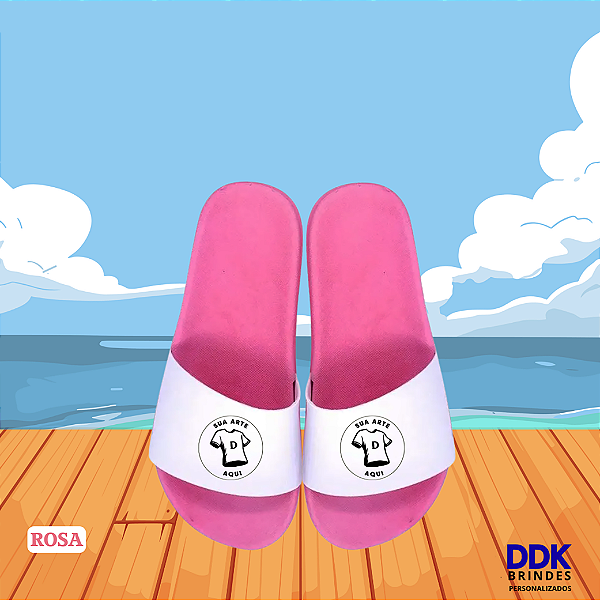 Chinelo Personalizado Slide Rosa