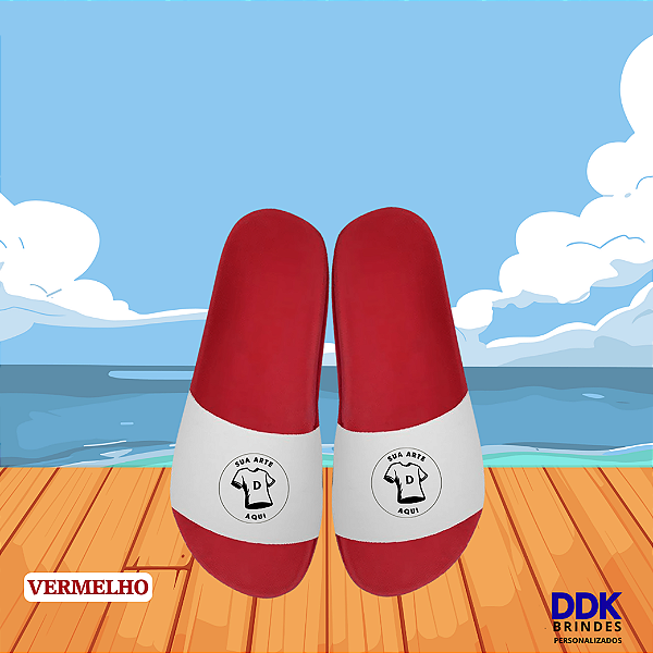 Chinelo Personalizado Slide Vermelho