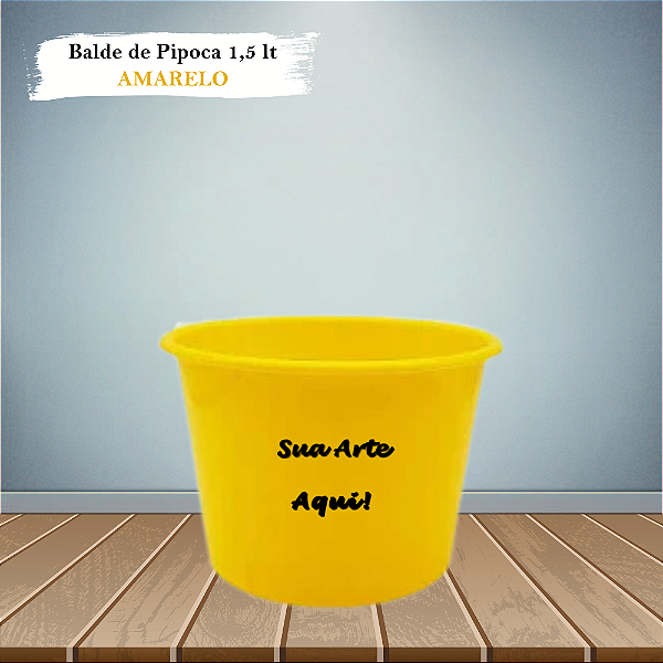 Balde para Pipoca 1,5 Litro Personalizado (Kit Acima de 05 Unidades)