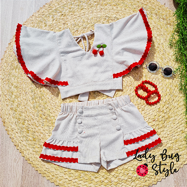 Conjunto Linho Cereja