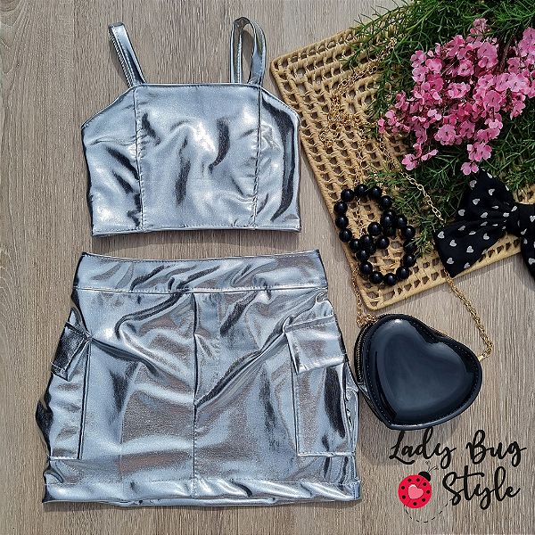 Conjunto Saia Silver Shine