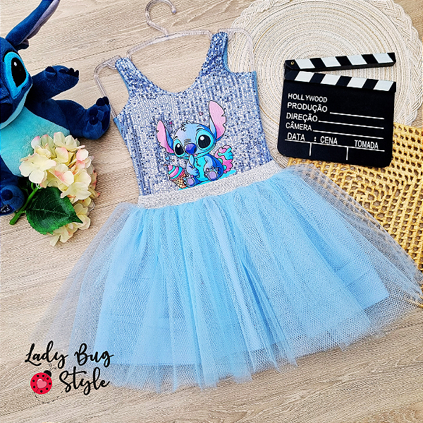 Conjunto Body Paete Stitch com Saia de Tule