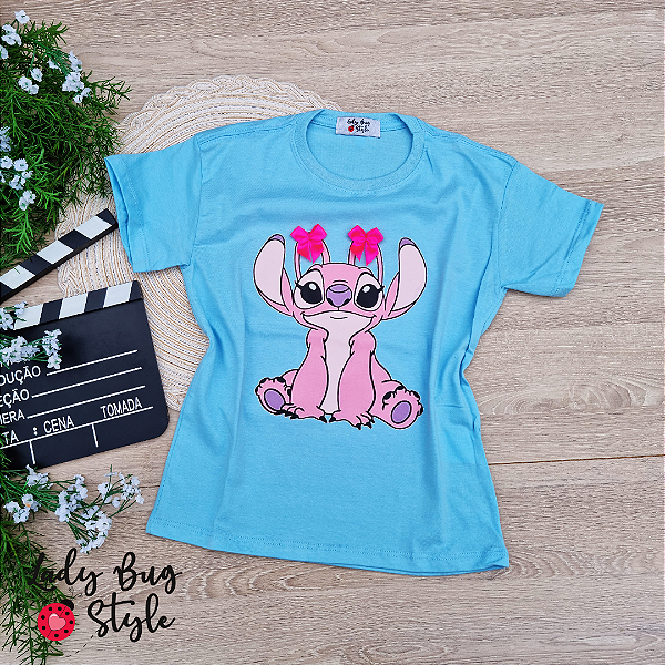 T-Shirt Angel Laço Azul Bebê