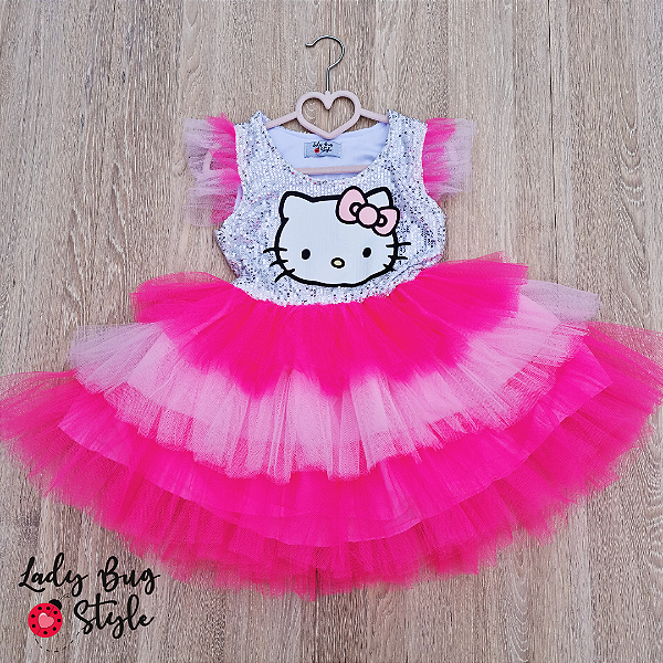 Vestido Paete Hello Kitty