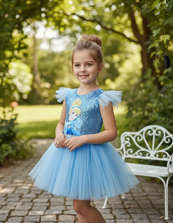 Conjunto Body Paete Cinderela com Saia de Tule