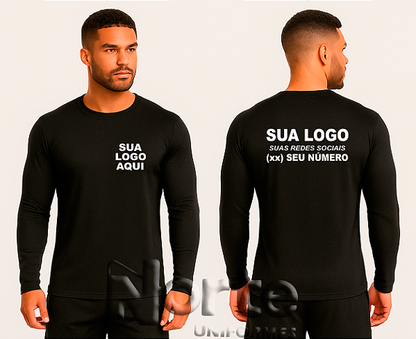 Camiseta Proteção UV50+ Personalizada com Sua Logo Manga Longa