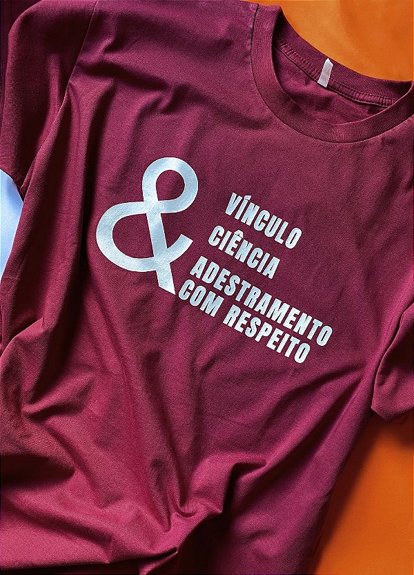 Camiseta "VÍNCULO & CIÊNCIA & ADESTRAMENTO COM RESPEITO" (modelagem tradicional)