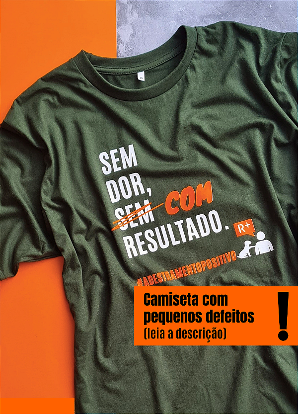 PEQUENOS DEFEITOS - Camiseta “SEM DOR COM RESULTADO" - TAMANHO G (modelagem tradicional)