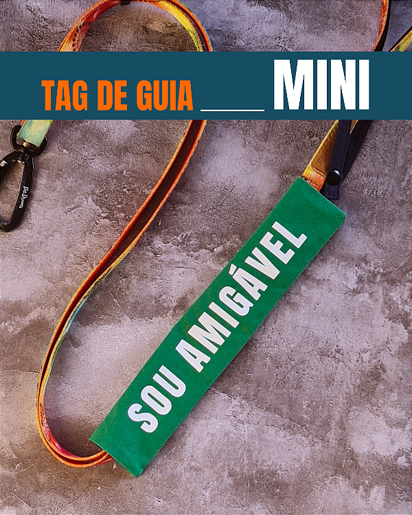 Tag de Guia MINI - "Sou amigável" (verde)
