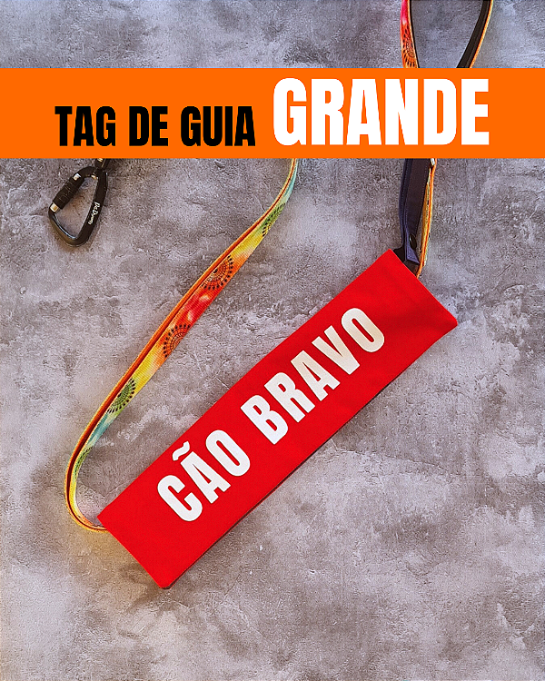 Tag de Guia GRANDE - "Cão bravo" (vermelha)