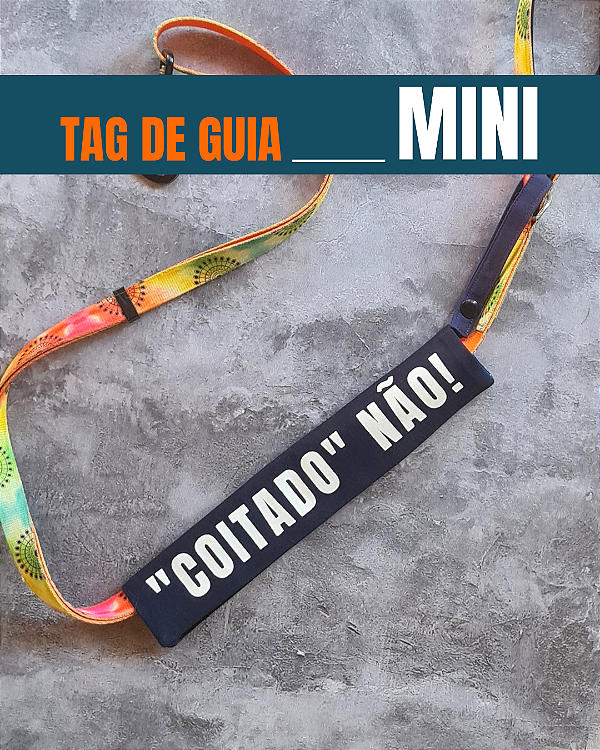 Tag de Guia MINI - "Coitado não!" (azul marinho)