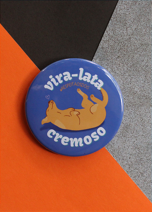 Imã 5,5 cm - "VIRA-LATA CREMOSO"