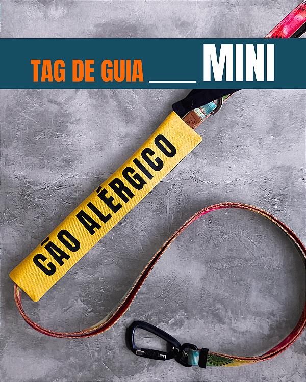 Tag de Guia MINI - "Cão alérgico" (amarela)