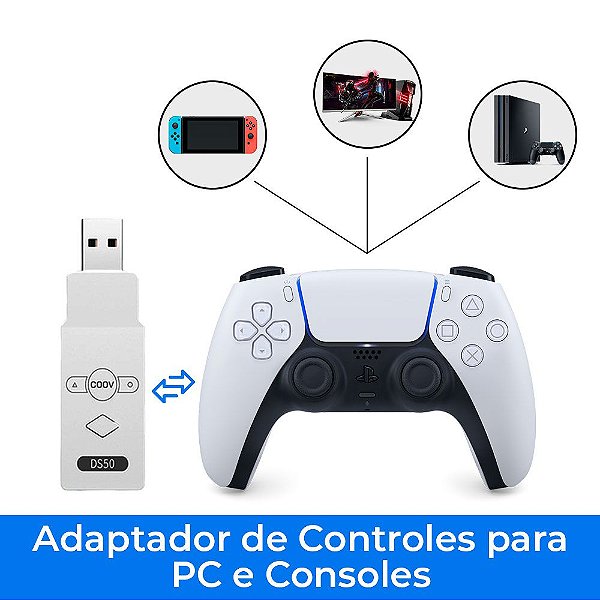 Adaptador Ds50 Pro Bluetooth Controle Ps5 Ps4 Ps3 Xbox 1 S