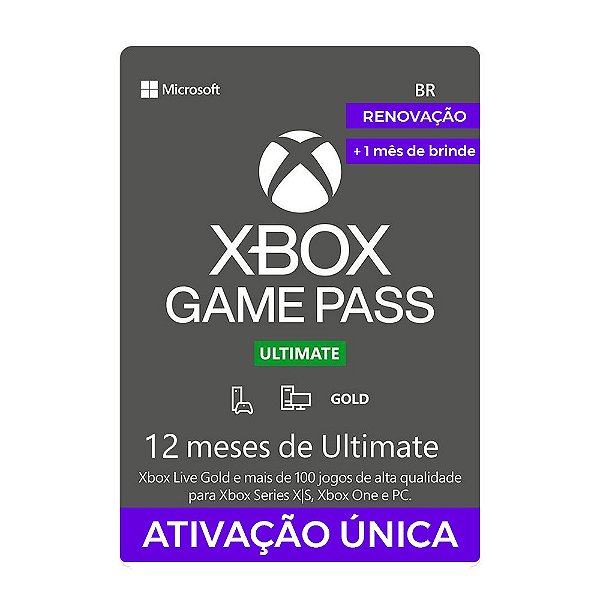 GAME PASS ULTIMATE 12 MESES (GANHA +1 MÊS)