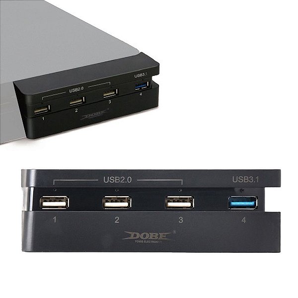 Adaptador Dobe Hub Usb 4 Portas 2.0 E 3.0 Ps4 Slim