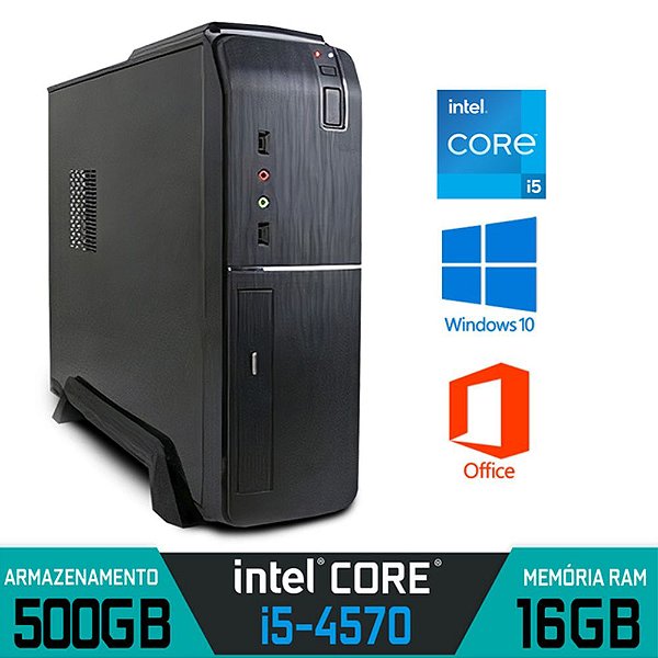 Computador Slim Intel Core i5-4570 RAM 8GB SSD 500GB Windows 10