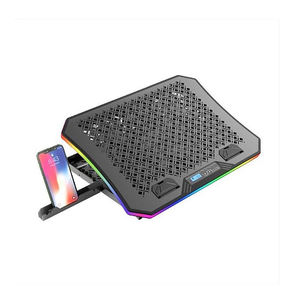 Base GAMER RGB para notebook c/ display digital FANs 70mm & 110mm NBC-600 C3TECH