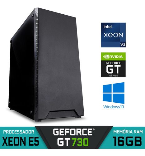 Computador Workstation Gráfico Intel XEON Octacore V3, RAM 16GB DDR4, GeForce GT 730, SSD 500GB, Windows 10