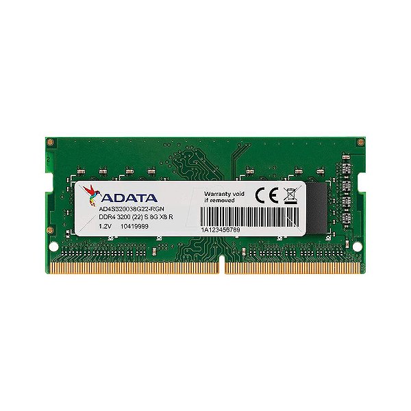 Memória 8GB DDR4 3200MHZ AD4S32008G22-SGN ADATA SODIMM