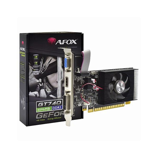 Placa de Vídeo GeForce GT 740 4GB DDR3 AF740-4096D3L3 AFOX