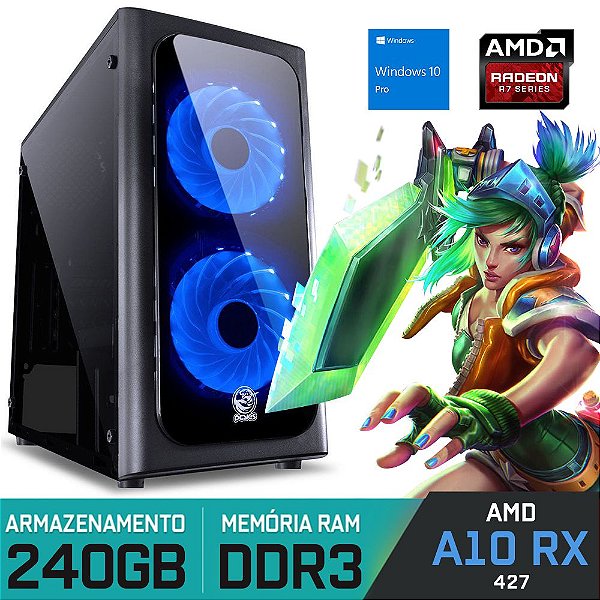 Computador Gamer AMD A10 RX 427 Ram 8GB SSD 240GB Radeon R7