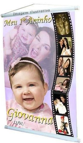 BANNER COM BASTÃO E CORDÃO EM LONA 440g - 60X90cm ( unidades)