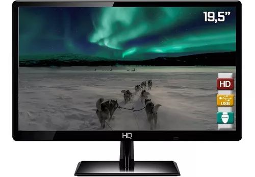 MONITOR LED 19,5 POL WIDESCREEN, MARCA HQ, MODELO 19.5 HQLED PRETO BIVOLT