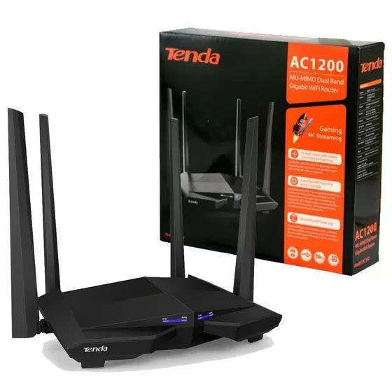 ROTEADOR  WIFI GAMER, DUAL BAND AC1200MBPS, 4 ANTENAS, MU-MIMO, MODELO AC6, MARCA TENDA