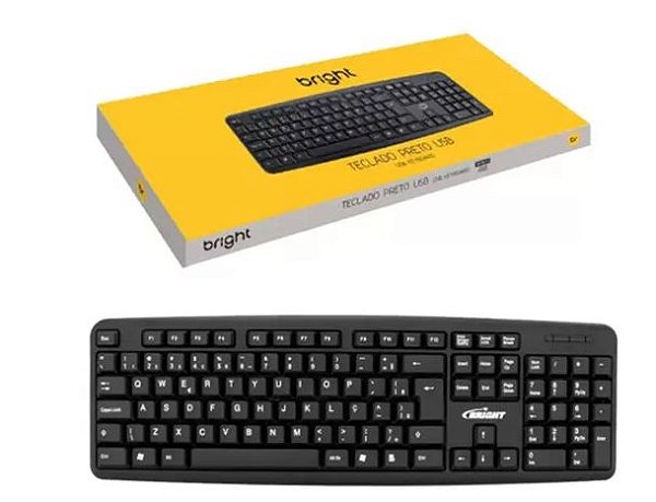 TECLADO BRIGHT ABNT2 USB HOME OFFICE PRETO