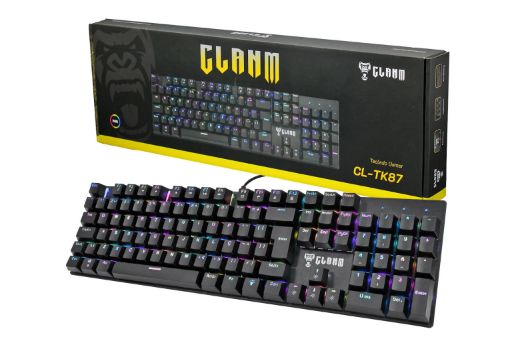 TECLADO GAMER C/FIO KING RGB CL-TK87 MECÂNICO 1,5M- CLANM