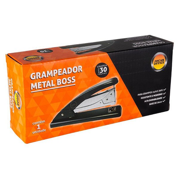 GRAMPEADOR METAL BOSS 26/6 E 24/6 ATÉ 30 FLS - JOCAR OFFICE